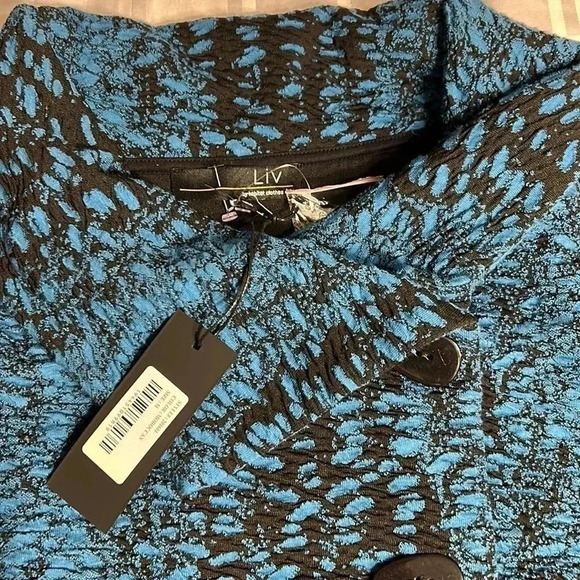 HABITAT sweater vest,oversized , PTP 22” cowl neck, artsy,textured,turquoise,NWT - Picture 12 of 14